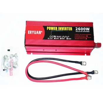 Инвертор (преобразователь) 12V-220V 2600W (чистый синус)
